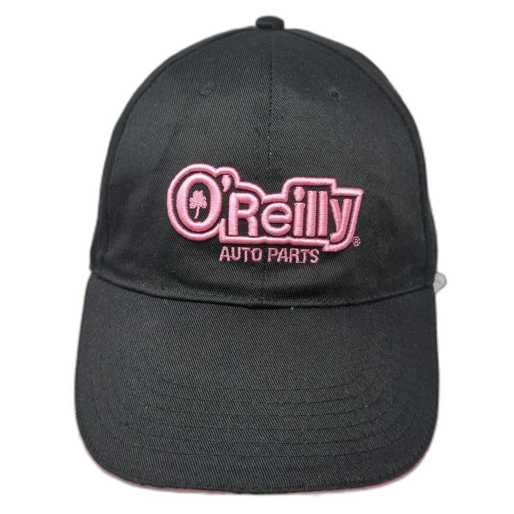 O'Reilly Auto Parts Baseball Cap Black Pink OSFM Strapback Hat Pink Underbrim